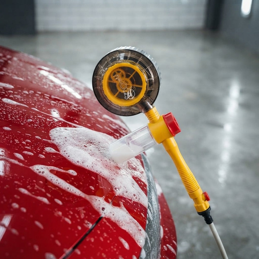 Cepillo de Lavado Rotatorio para Auto con Rotación de 360 Grados, Longitud Ajustable, Generador de Espuma, Lavadora a Presión, Diseño Portátil